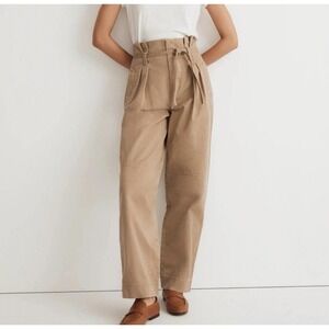Madewell Paperbag Trench Trousers in (Re)generative Chino Size 14
